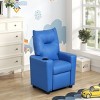 GlasFlength Sofas Kids Recliner Chair with Convenient Cup Holder Playful with Practical for Playrooms and Bedrooms, Blue, 20.5"*23"*28" - 2 of 4