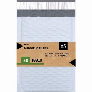 Link Size #5 10.5"x16" Poly Bubble Mailer Self-Sealing Waterproof Shipping Envelopes Pack Of 10/25/50/100 - 1 of 4
