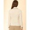 Allegra K Women's Contrast Collar Long Sleeve Office Button Down Shirts - 3 of 3