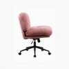 Pink Cross-Leg Chair on Wheels ¨C Wide Thick Seat, Swivel Ergonomic Desk/Vanity Ready - 4 of 4