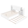 NicBex Full Size Platform Bed Modern Wooden Bed Frame with Twin Size Trundle and Pull Out 4-Layer Shelves for Bedroom and Living Room - 3 of 4
