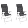 vidaXL Chair Cushion Outdoor High Back Chair Cushion Seat Pad Oxford Fabric - Anthracite 2 pcs - 4 of 4