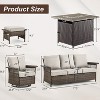 Belord 6 Pieces Outdoor Patio Furniture Set with Fire Pit Table - Firepit Set with Outdoor Couch Swivel Patio Chairs Ottomans and 50000BTU Fire Pit - 4 of 4