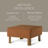 Maven Lane Lena Contemporary Upholstered Ottoman with Refined Wood Finish - 3 of 4