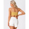Allegra K Women's Asymmetrical Hem Textured Spaghetti Strap Crop Camisole - 3 of 4
