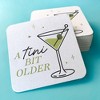 Big Dot of Happiness 25 Ct A Tini Bit Older Drink Coasters, 4-Inch Disposable Square Paper Coasters for Martini Birthday Party - 3 of 4