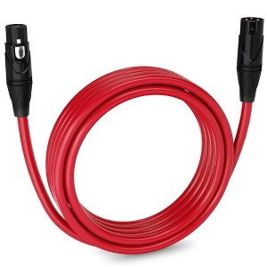 LyxPro 15 ft Red Balanced XLR Cable – 3‑Pin Male‑to‑Female Mic Cord for Studio, Live - 1 of 4