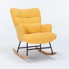 Alilang 24.80inches Plush Tufted Rocking Chair with Metal Frame and Matching Pillow-Yellow - 4 of 4