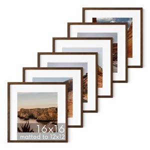 Haus and Hues Set of 6 Oak Wood Single Picture Frame with Plexiglass Cover - 1 of 4