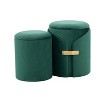 Vynxaria Maverick Contemporary Nesting Ottoman Set in Cream Faux Leather ¨C Stylish & Space-Saving - 3 of 4