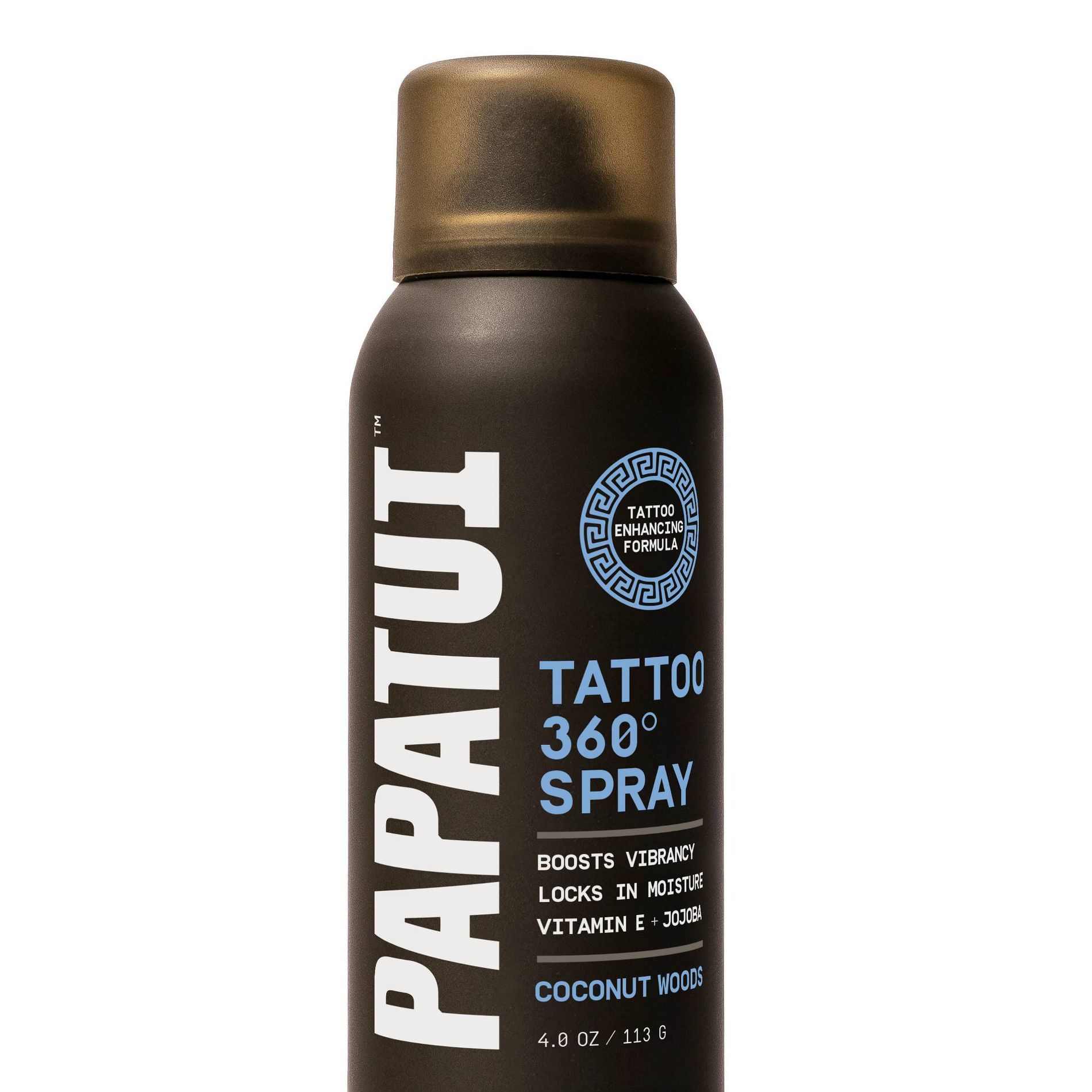 Papatui Paraben-Free Protect and Brighten Vitamin E Tattoo Spray - Coconut Woods - 4oz: For Whole Body, Normal to Very Dry Skin