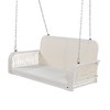 Okak 2-Seater Patio Swing Bench with Cushions&Chains,Wicker Porch Swing Sofa for Courtyard,Garden&Poolside,Rattan Hanging Swing,500LBS Capacity - 2 of 4