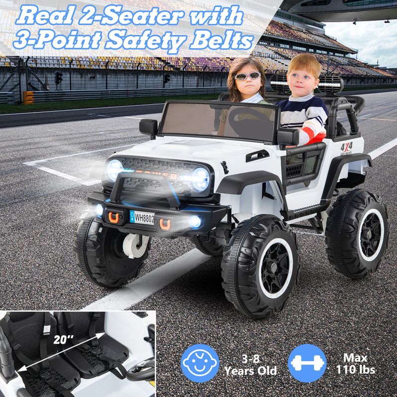 Costway 24V 2 Seater Kids Ride on Truck 2WD/4WD Battery Powered Vehicle Toddler Powerful Car with Remote Control, 4 of 9