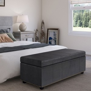 NicBex Faux Leather Storage Ottoman Bench,Storage Ottoman with Stitched Design and Nailhead Trim,Modern Storage Bench for Living Room,Bedroom - 1 of 4
