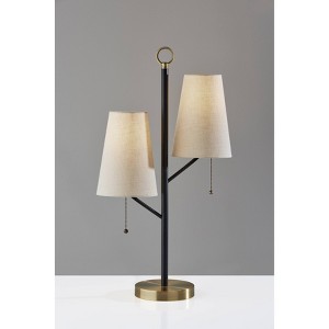Daniel Table Lamp Black - Adesso: Industrial 27" Pull Chain, 2-Light, ETL Listed - 1 of 4