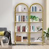 Bookshelf 4 Tier,Arched Display Racks,Tall Shelf for CDs/Books, Modern Storage Rack Shelf Large Wood Book Shelf for Bedroom, Living Room, Home Office - 3 of 4