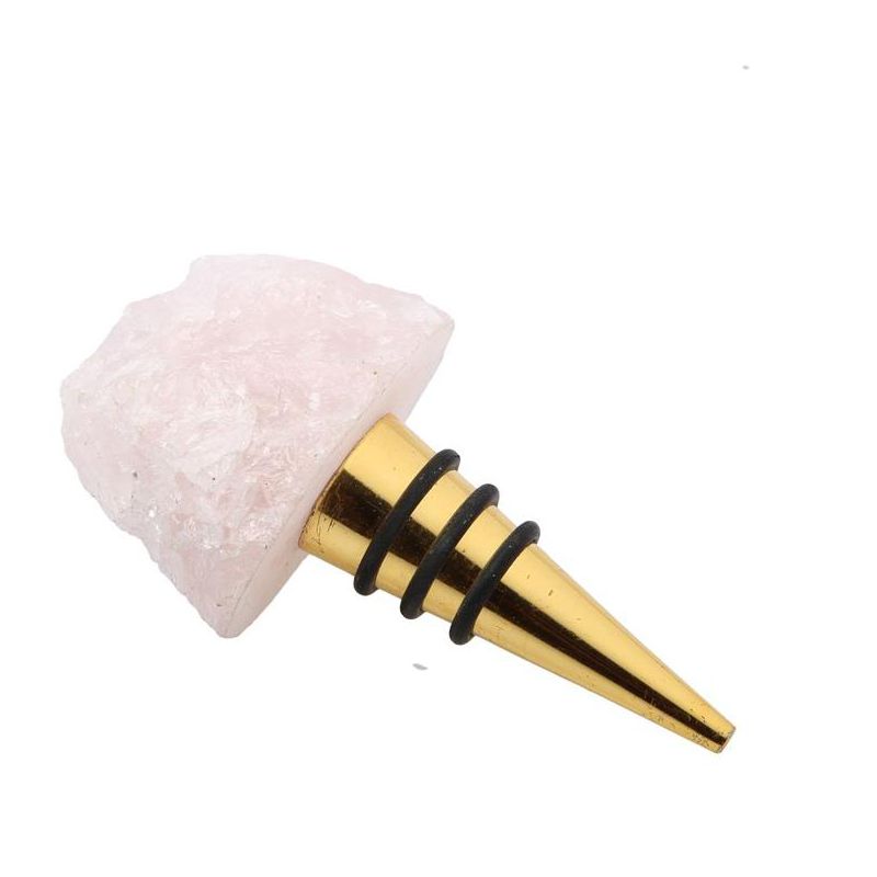 Classic Touch Bottle Stopper with Pink Agate Stone, 3.75", 2 of 4