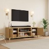 Fluted TV Stand for 80 Inch, Wooden Media Console Cabinet with Fluted Door and Gold Handle for Living Room Bedroom - 3 of 4