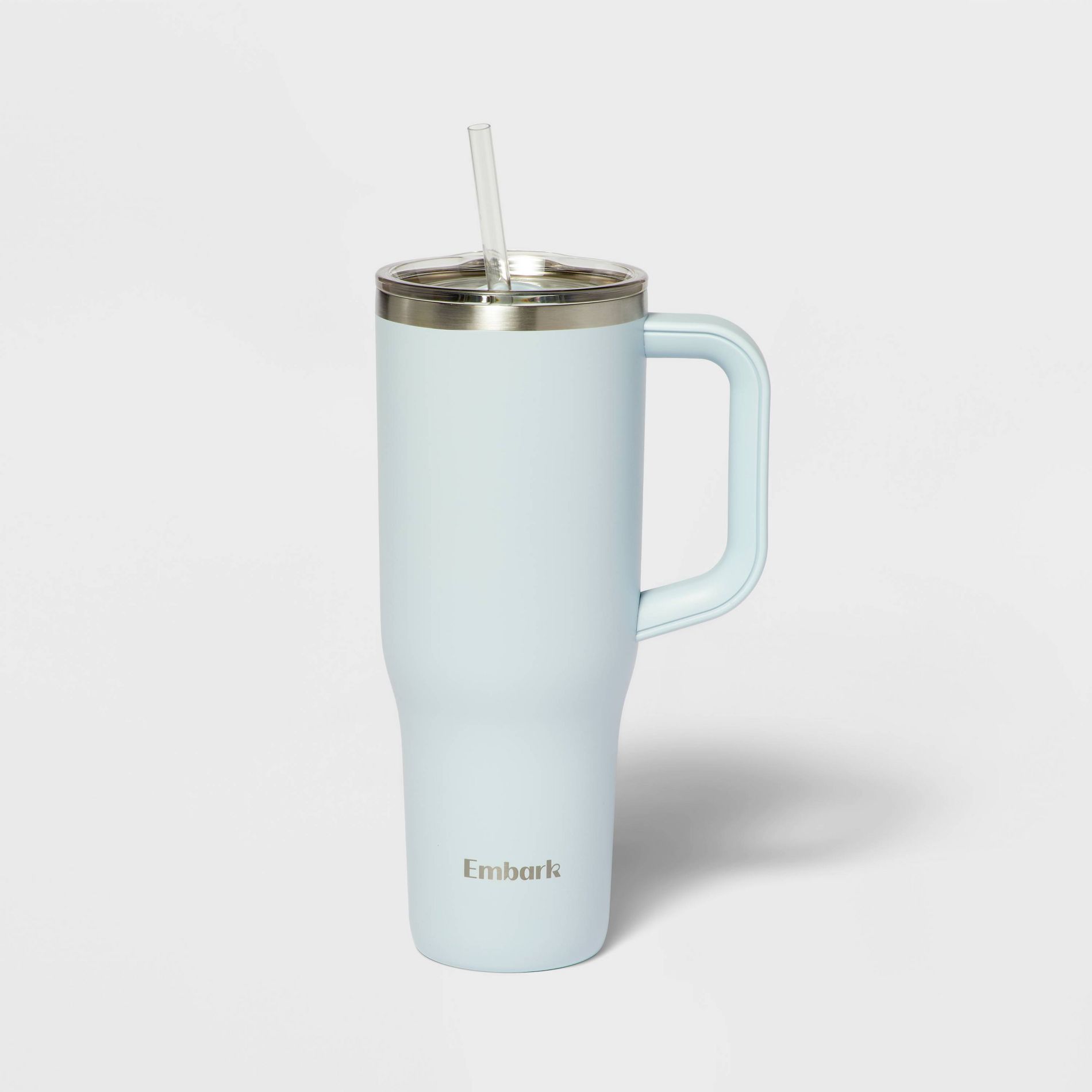 40oz Stainless Steel Tumbler with Straw Light Blue - Embark™