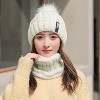 Npolar Winter Beanie Hat Scarf Set Women Warm Knitting Skull Cap Neck Warmer for Walking Running Hiking Camping Outdoors Gift - 2 of 4