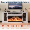 TackView 75" Fireplace TV Stand with 3-Sided Glass, Glass Doors & Storage Shelves for TVs up to 85",Modern Farmhouse Media Console,white - 4 of 4