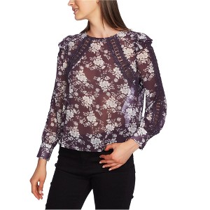 1.STATE Womens Lace Inset Floral Pullover Blouse - 1 of 1