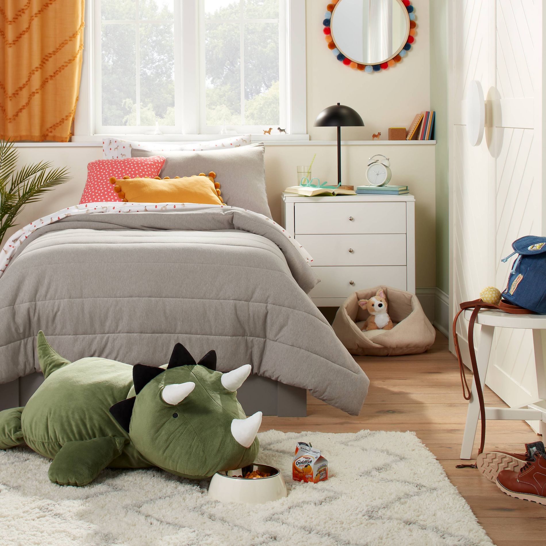 Twin Channel Jersey Kids' Comforter Set Gray - Pillowfort™: Twin Bedding, Quilted, OEKO-TEX Certified, 2-Piece Set