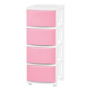 IRIS USA Plastic 4 Drawer Storage Cart, Organizer Unit for Bedroom, Closet, Kitchen, Bathroom, Laundry Room, Dorm - 1 of 4