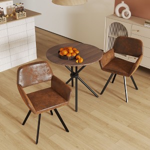 Homy Casa Set of 2 Dining Chairs – Modern Design with Natural Wood Legs - 1 of 4