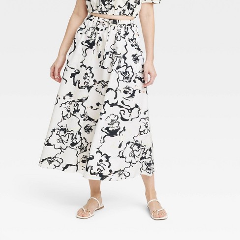 Women's Midi A-line Skirt - A New Day™ Floral L : Target