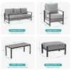 Sonkuki Outdoor Furniture Set Patio Conversation Sofa with Coffee Table Set, All-Weather PE Rattan Couch with Cushion - 3 of 4