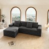 QingMoon Sectional Sofa, L-shape Corduroy Couch Bed, High Resilience Sponge Seat, Deep Comfortable Chaise with Free-Combined for Living Room - 3 of 4
