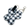 Wrapables 10 Pack Chapstick Holder Keychain with 10 Pieces Metal Clasps, Blue & White Plaid - 2 of 4