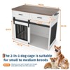42'' Dog Crate Furniture with Storage Drawers,with 2 Sliding Barn Doors, Wooden Double Dog Cage TV Stand Multi-Functional Dog Crate End Table - 2 of 4