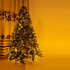 Whisen 7.5FT Pre-lit Christmas Tree Artificial Tree with 400 Pre-strung Led Lights, Foldable Stand - 1 of 4