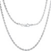 Steeltime unisex sterling silver rope chain necklace. Color Options: Silver, Gold - 2 of 3