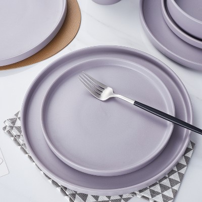 Light Gray Ceramic 16-Piece Dinnerware Set, Service for 4