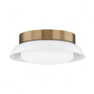 Troy Lighting Arnie 2 - Light Flush Mount in  Patina Brass/Gesso White Opal Etched Shade - 1 of 1