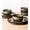 Itopfox Handmade Ceramic Dinnerware Set for 4, 12-Piece Reactive Glaze Plates & Bowls, Scratch Resistant, Oven & Microwave Safe - 4 of 4