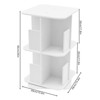 YIYIBYUS 360° Rotating Bookshelf 2 Tier Standing Bookcase Small Corner Bookcase White - 3 of 4