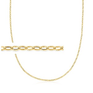Ross-Simons Italian 14kt Yellow Gold Textured and Polished Cable-Chain Necklace - 1 of 2