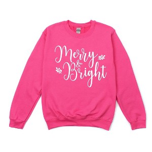 Simply Sage Market Women's Graphic Sweatshirt Merry and Bright Cursive - 1 of 4