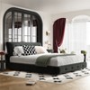AENKYO Upholstered Bed Frame with Cloud Headboard - Queen Platform Bed with Wooden Slats & Metal Support, No Assembly Required Bedroom Set - 3 of 4