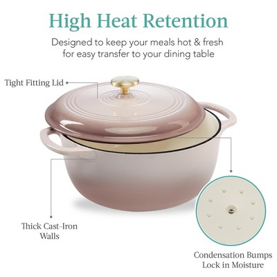 Mushroom Beige 7.5 Quart Enameled Cast Iron Dutch Oven with Lid