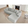 Dolonm 103.2 in. Corduroy L-Shaped Cloud Sectional 4-Seater Sofa Deep Seat Couch No Assembly（Black） - 2 of 4