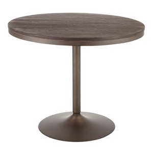 Vynxaria l Dining Table in Antique Metal and Espresso Wood-Pressed Grain Bamboo - 1 of 4