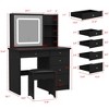 Famapy 39.4"W Mirrored Vanity Table Makeup Vanity Set with Stool and Storage Drawers - 4 of 4