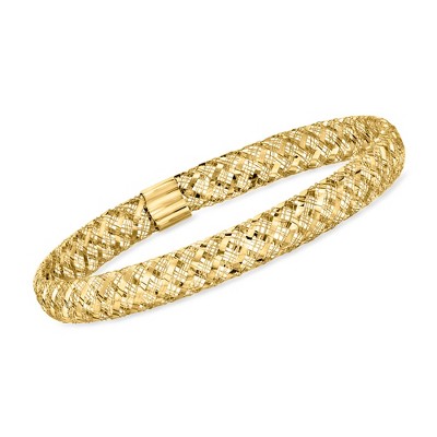 Ross-Simons Italian 10kt Yellow Gold Mesh Stretch Bangle Bracelet