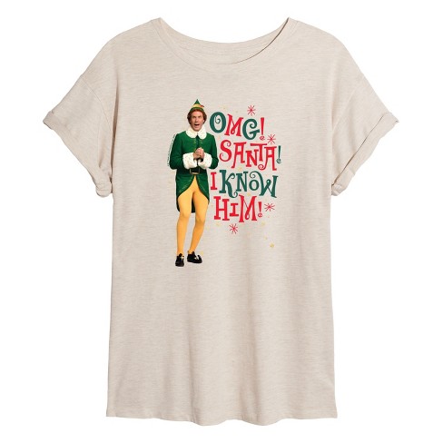 Women's - ELF - Christmas Omg I Know Him Oversized Graphic T-Shirt - image 1 of 4