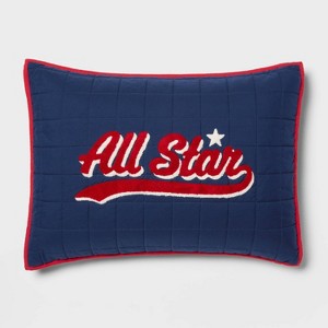 Standard All Star Sports Kids' Pillow Sham Blue - Pillowfort™ - 1 of 3